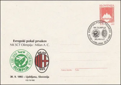 EVROPSKI POKAL PRVAKOV NK OLIMPIJA : MILAN A. C.